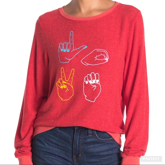 WILDFOX Love Signs graphic plush sweatshirt - Picture 8 of 8